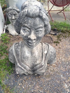 24.5" Haitian woman garden sculpture