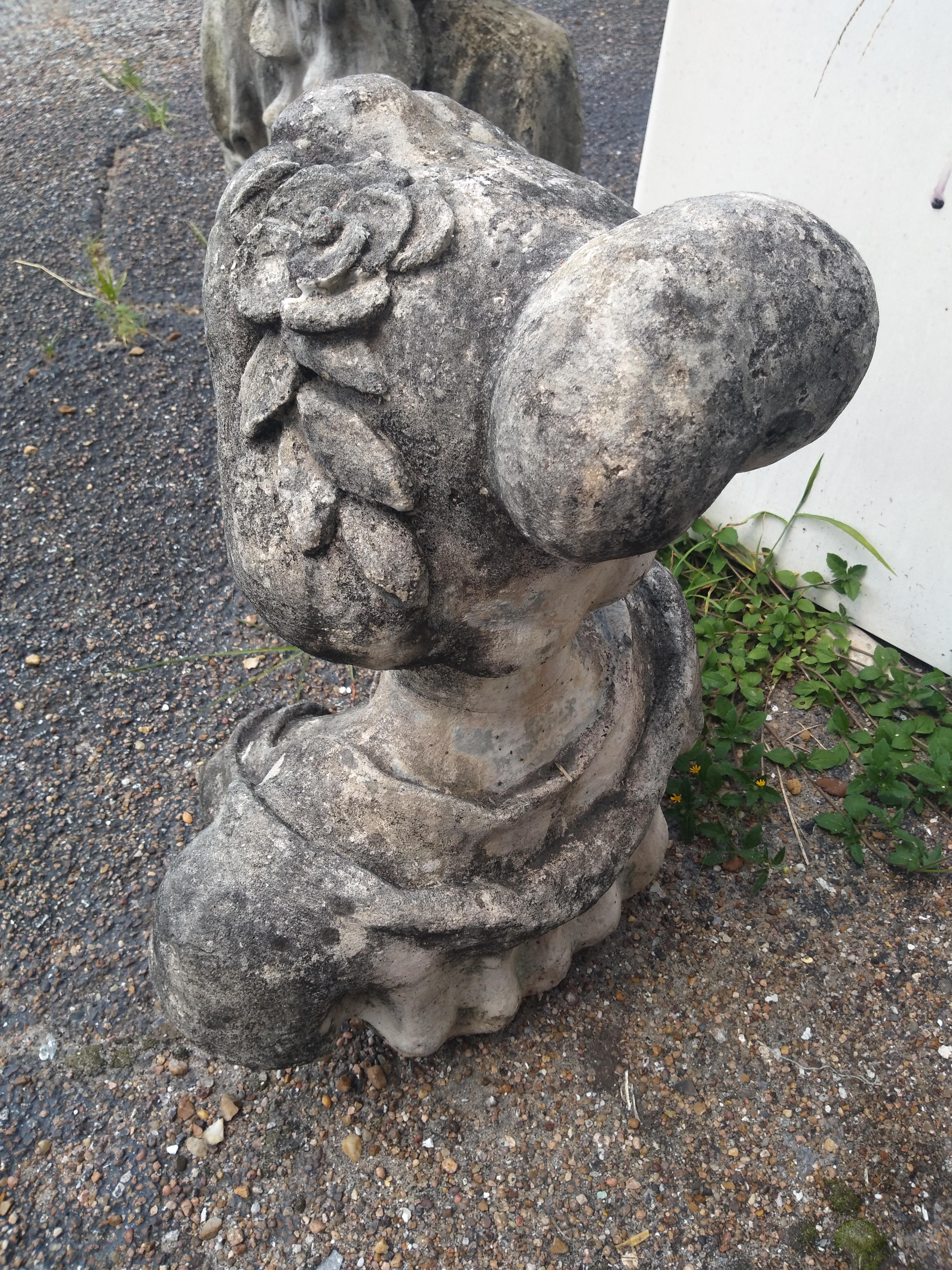 Cast Haitian woman garden sculpture For Sale