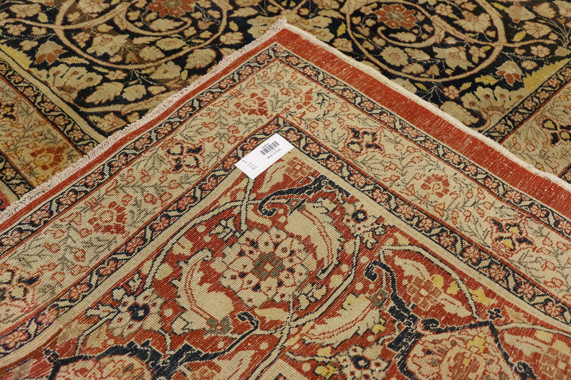 Haji Jalili Antiker persischer Täbriz-Teppich im Jugendstil (Handgeknüpft) im Angebot