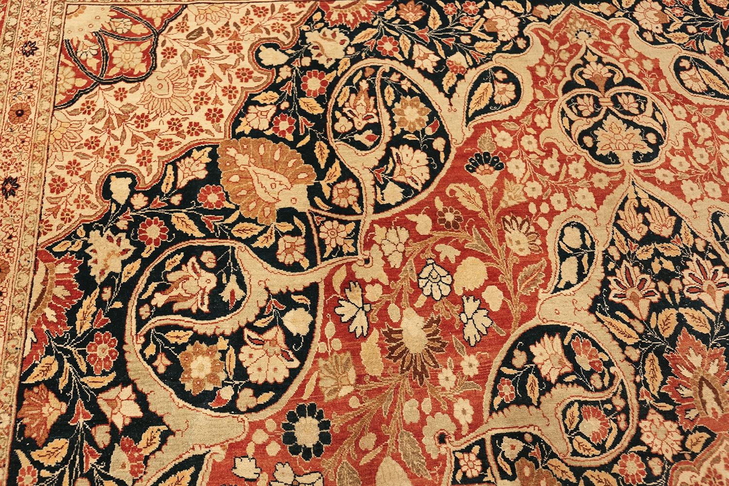 Antiker persischer Täbris-Teppich von Nazmiyal Haji Jalili. 10 Fuß x 13 Fuß 6 Zoll im Angebot 3