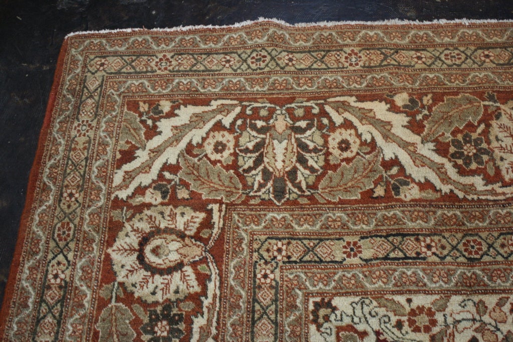 Haji Khalili Antique Persian Tabriz Area Rug with Tudor Manor House Style 3