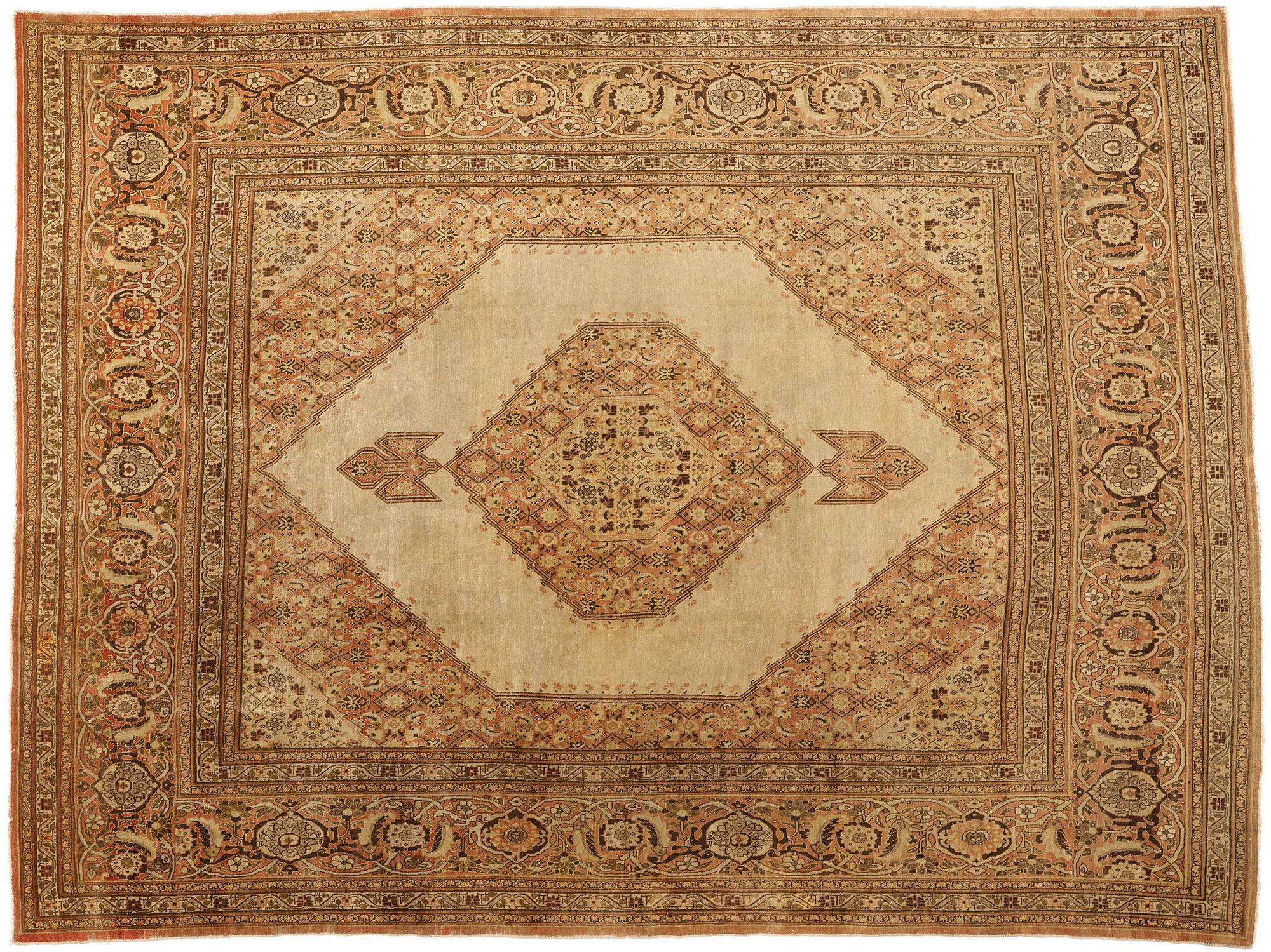 Haji Khalili Antique Persian Tabriz Carpet, 09'05 x 12'07 For Sale 3