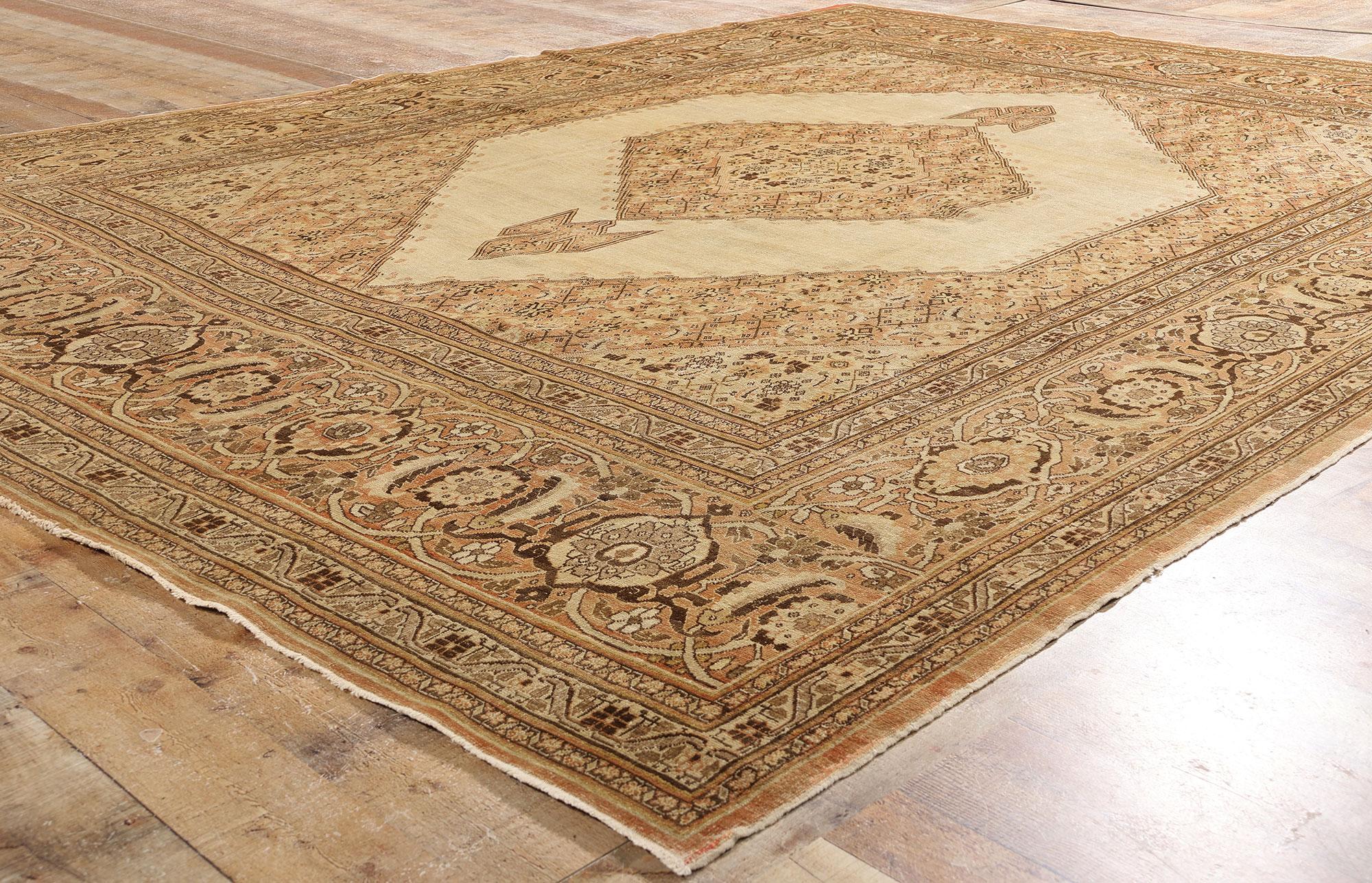 Tapis persan de Tabriz de Haji Khalili de la fin du XIXe siècle, de style Modernity en vente 5