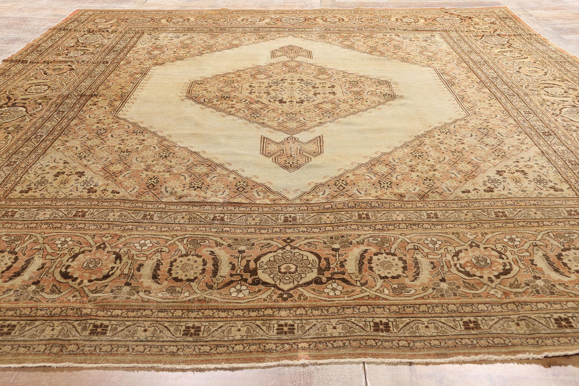 Tapis persan de Tabriz de Haji Khalili de la fin du XIXe siècle, de style Modernity en vente 7