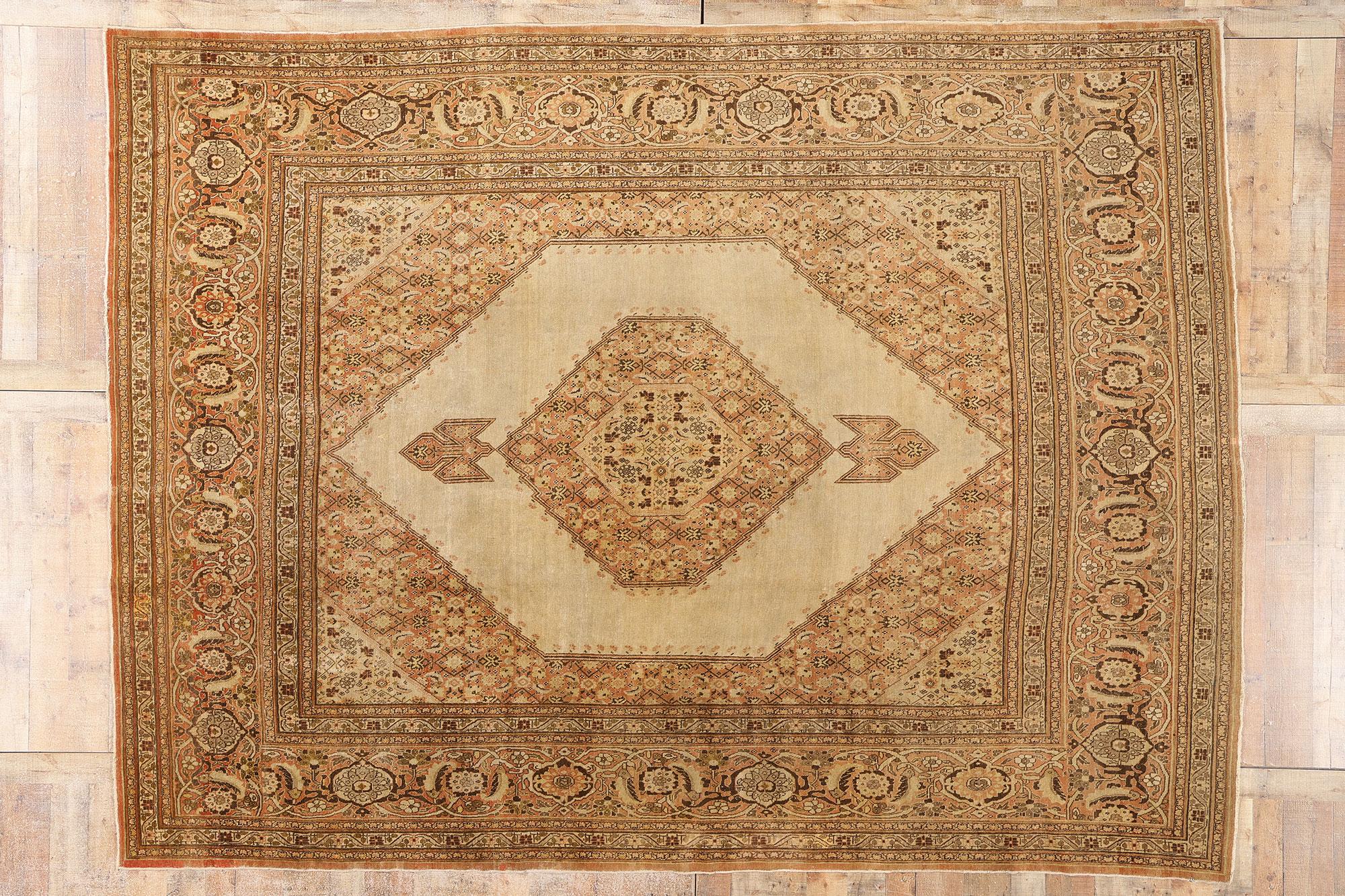 Tapis persan de Tabriz de Haji Khalili de la fin du XIXe siècle, de style Modernity en vente 9