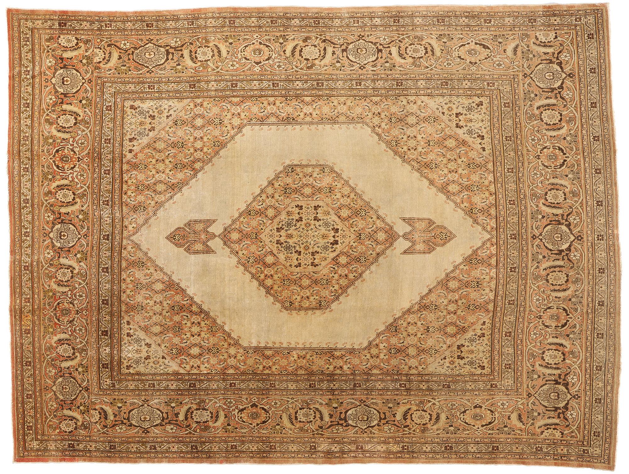 Tapis persan de Tabriz de Haji Khalili de la fin du XIXe siècle, de style Modernity en vente 11