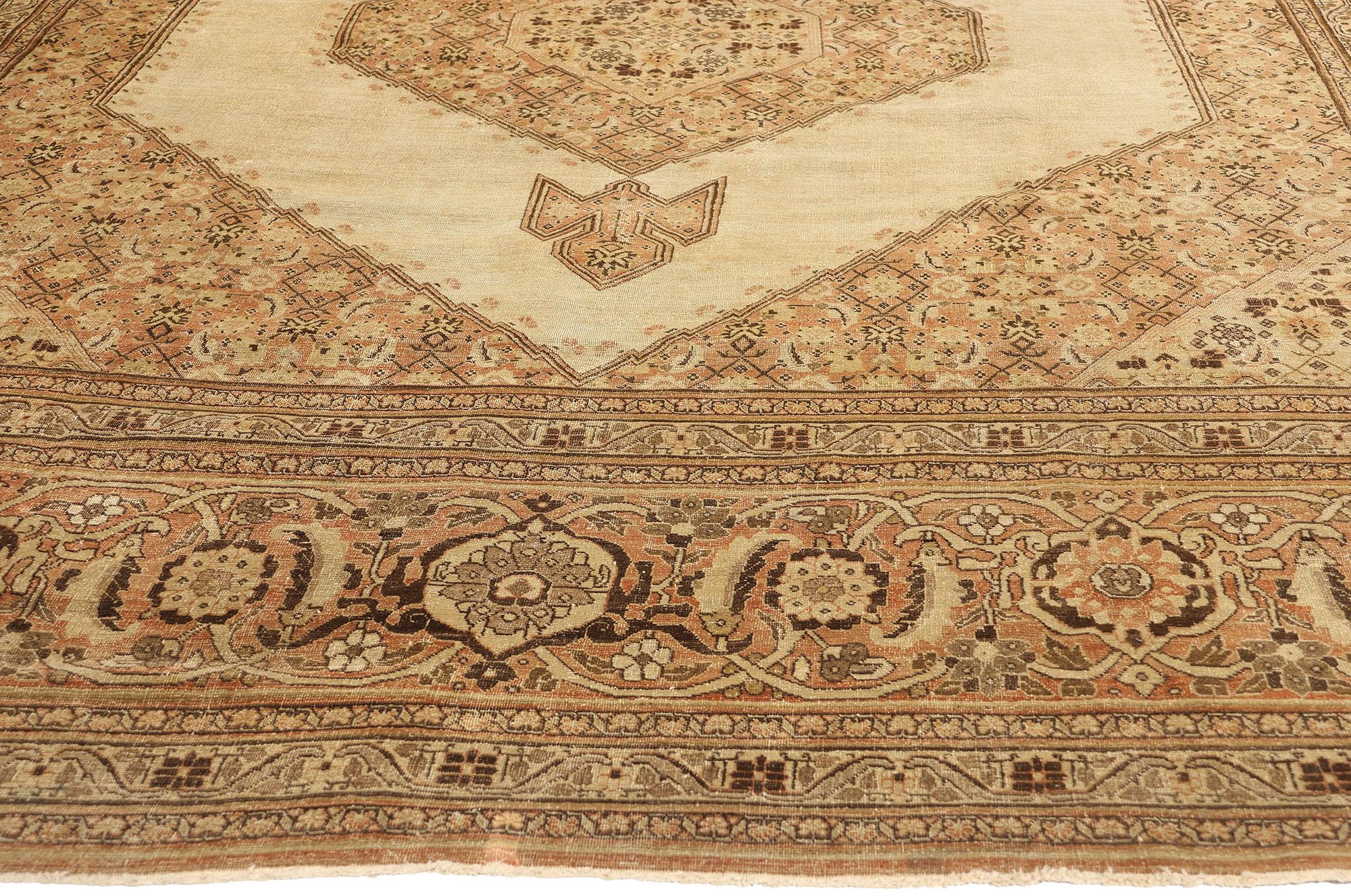 Hand-Knotted Haji Khalili Antique Persian Tabriz Carpet, 09'05 x 12'07 For Sale