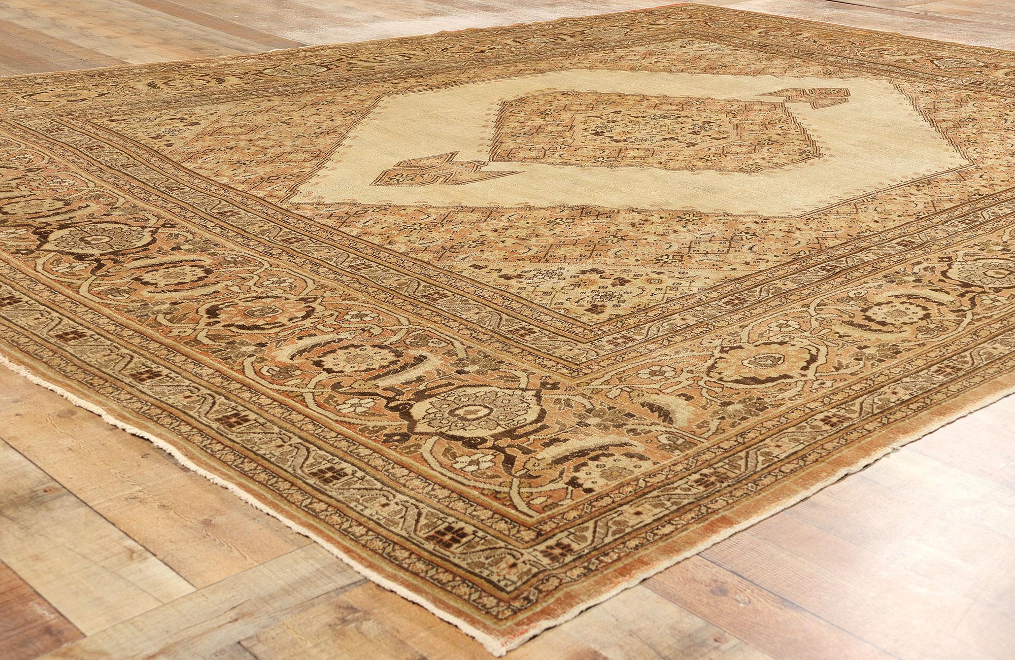 Wool Haji Khalili Antique Persian Tabriz Carpet, 09'05 x 12'07 For Sale