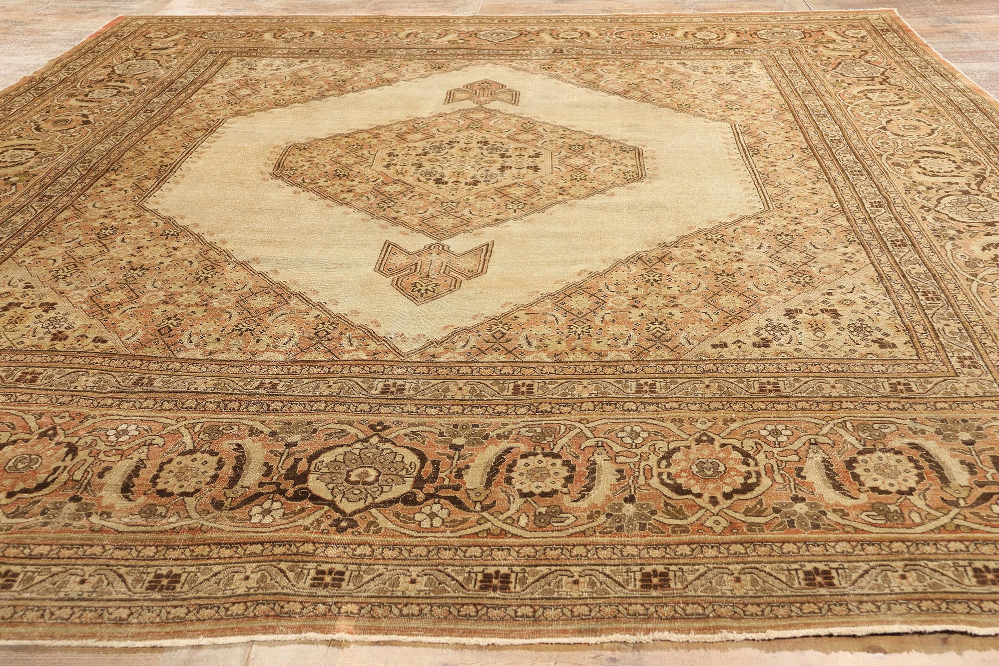 Haji Khalili Antique Persian Tabriz Carpet, 09'05 x 12'07 For Sale 1