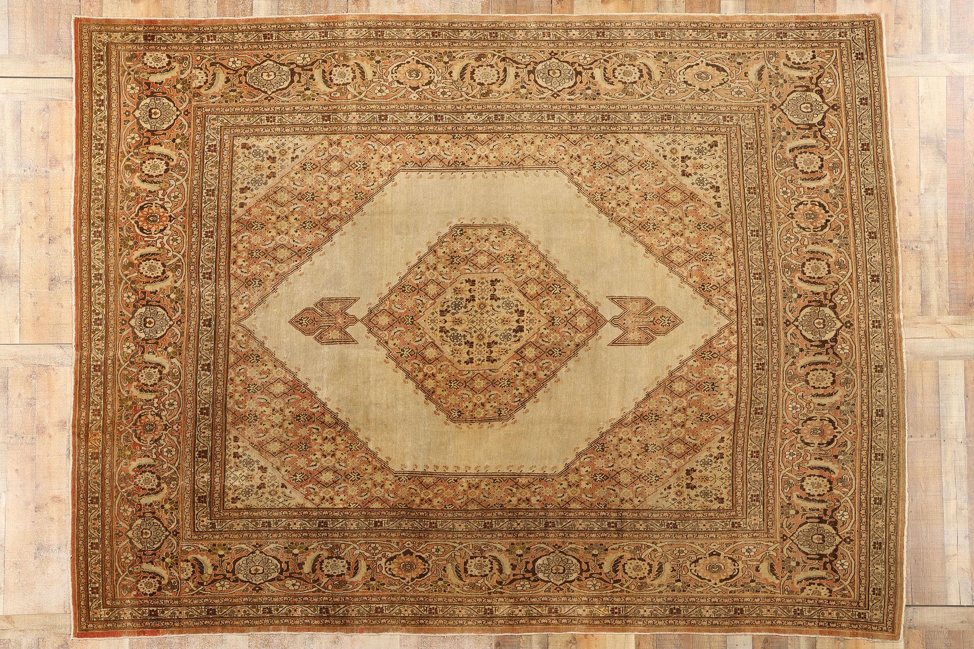 Haji Khalili Antique Persian Tabriz Carpet, 09'05 x 12'07 For Sale 2