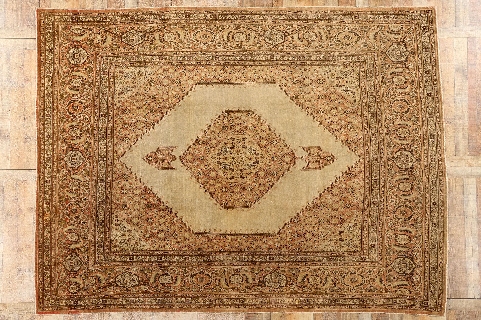Tapis persan de Tabriz de Haji Khalili de la fin du XIXe siècle, de style Modernity en vente 10