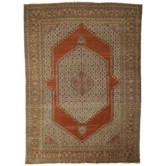 Haji Khalili Antique Persian Tabriz Rug with Modern Rustic Spanish Style