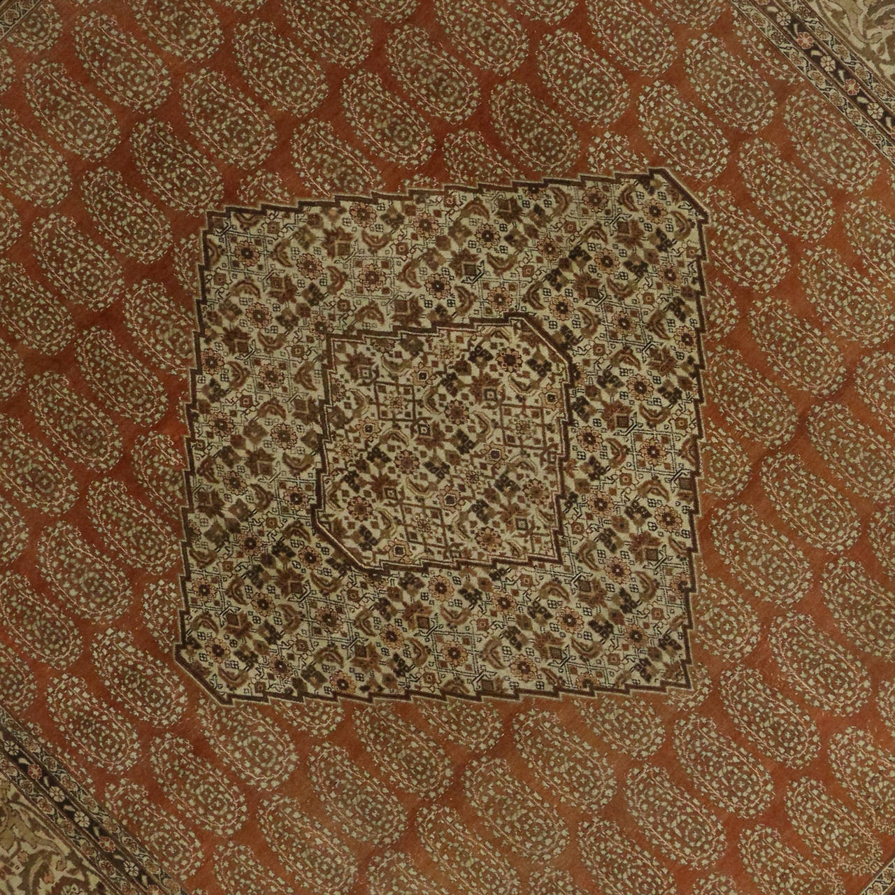 Haji Khalili Antique Persian Tabriz Rug with Modern Rustic Style For Sale 4