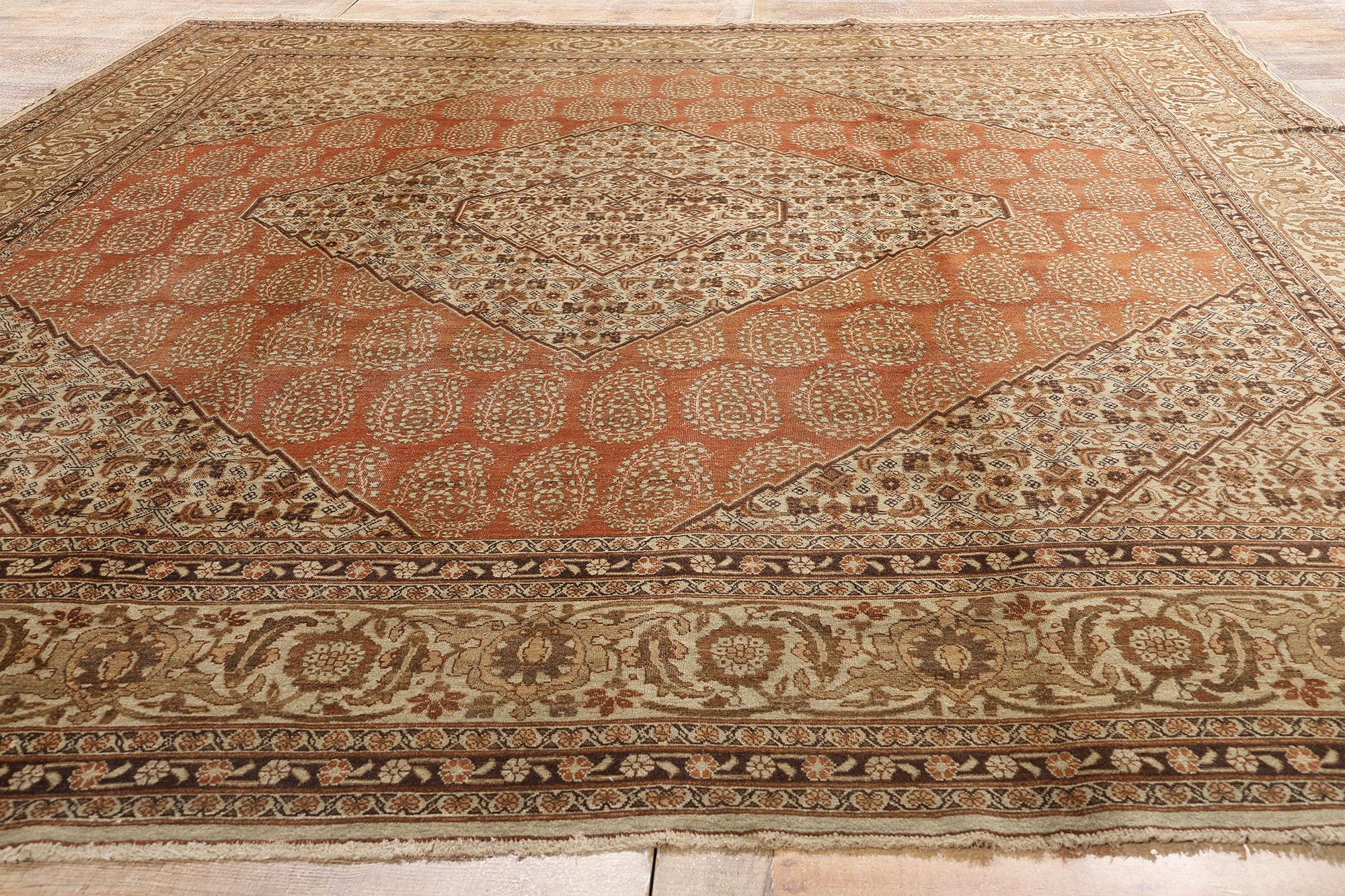 20th Century Haji Khalili Antique Persian Tabriz Rug with Traditional Style For Sale
