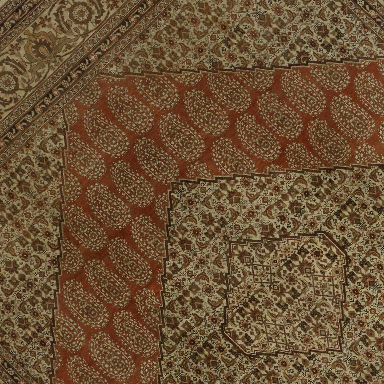 Haji Khalili Antique Persian Tabriz Rug with Modern Rustic Style For Sale 3