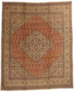 Haji Khalili Antique Persian Tabriz Rug with Traditional Style