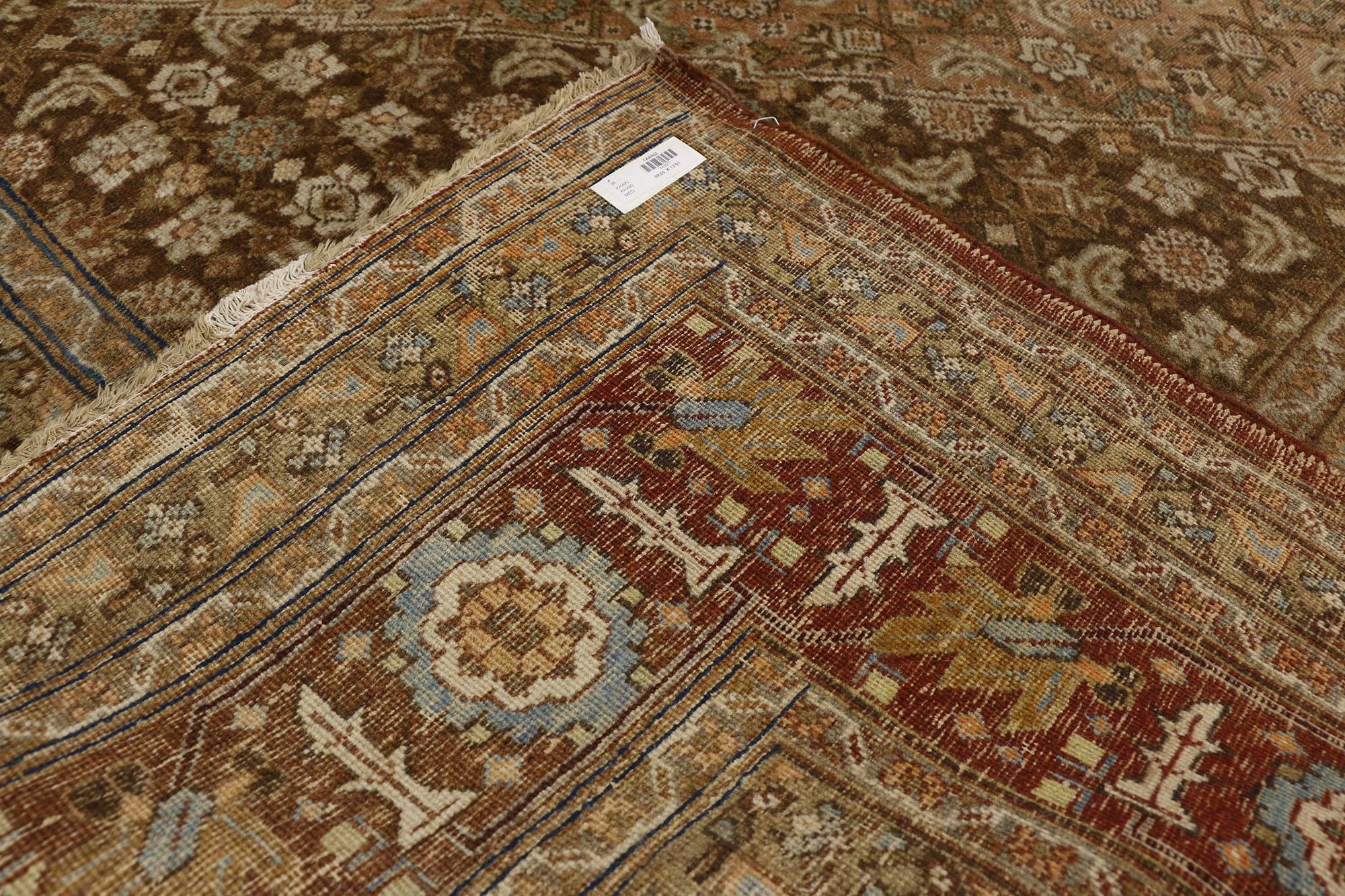 20th Century Haji Khalili Antique Persian Tabriz Rug with Warm, Industrial Style For Sale