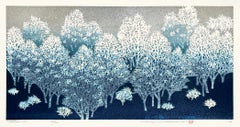 Hajime Namiki - Winter Trees — Sōsaku Hanga Japanese Woodblock Print Winter Trees — Sōsaku Hanga Japanese Woodblock Print