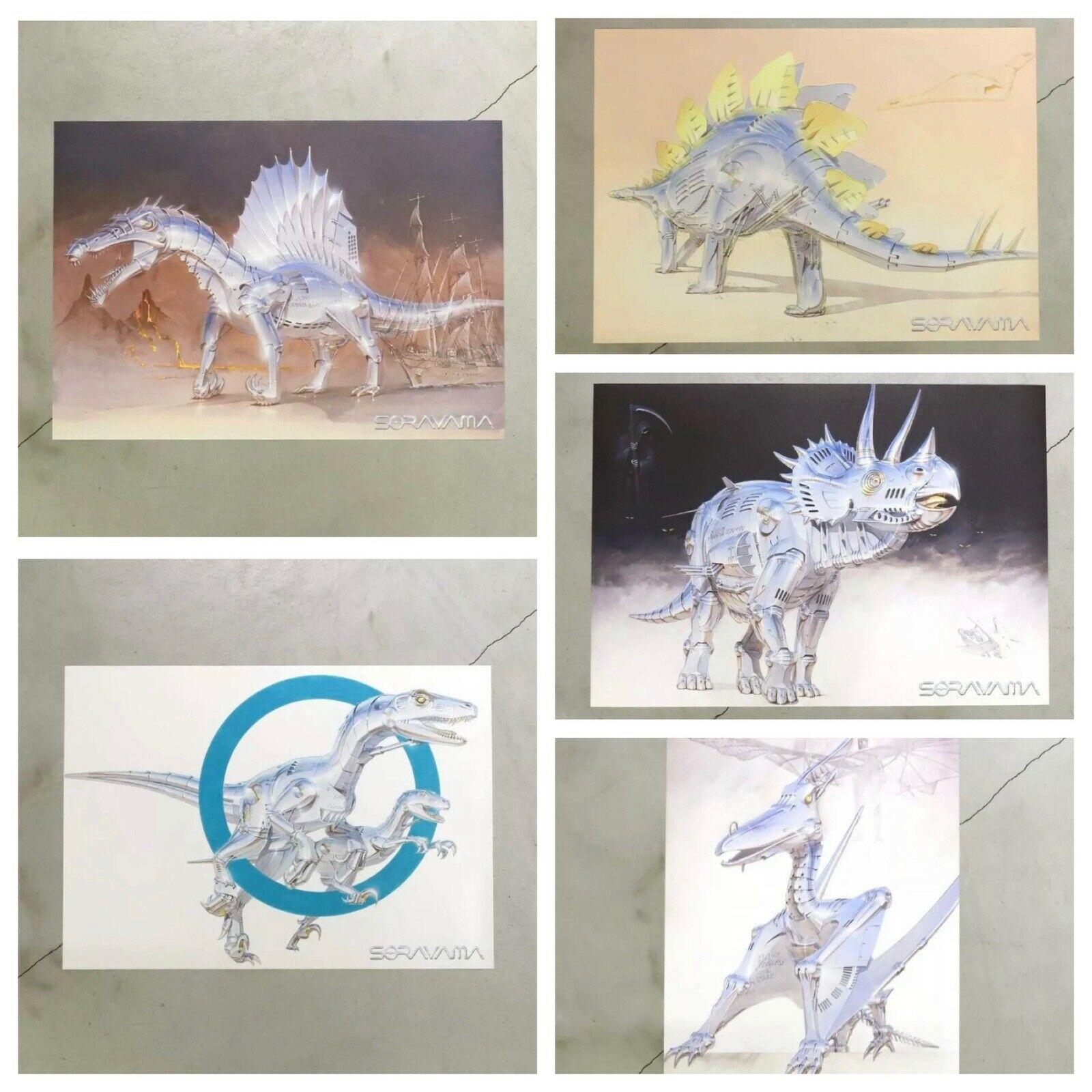 Jurassic World Complete 5 Poster Set Robot Dinosaur Set - Print by  Hajime Sorayama