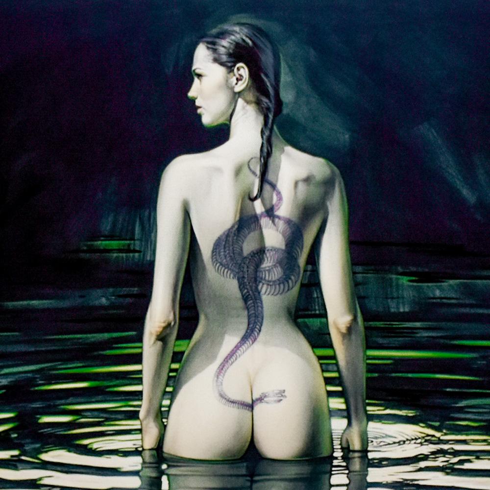 Untitled LED 24 (Femme avec tatouage de serpent) - Contemporain Print par  Hajime Sorayama