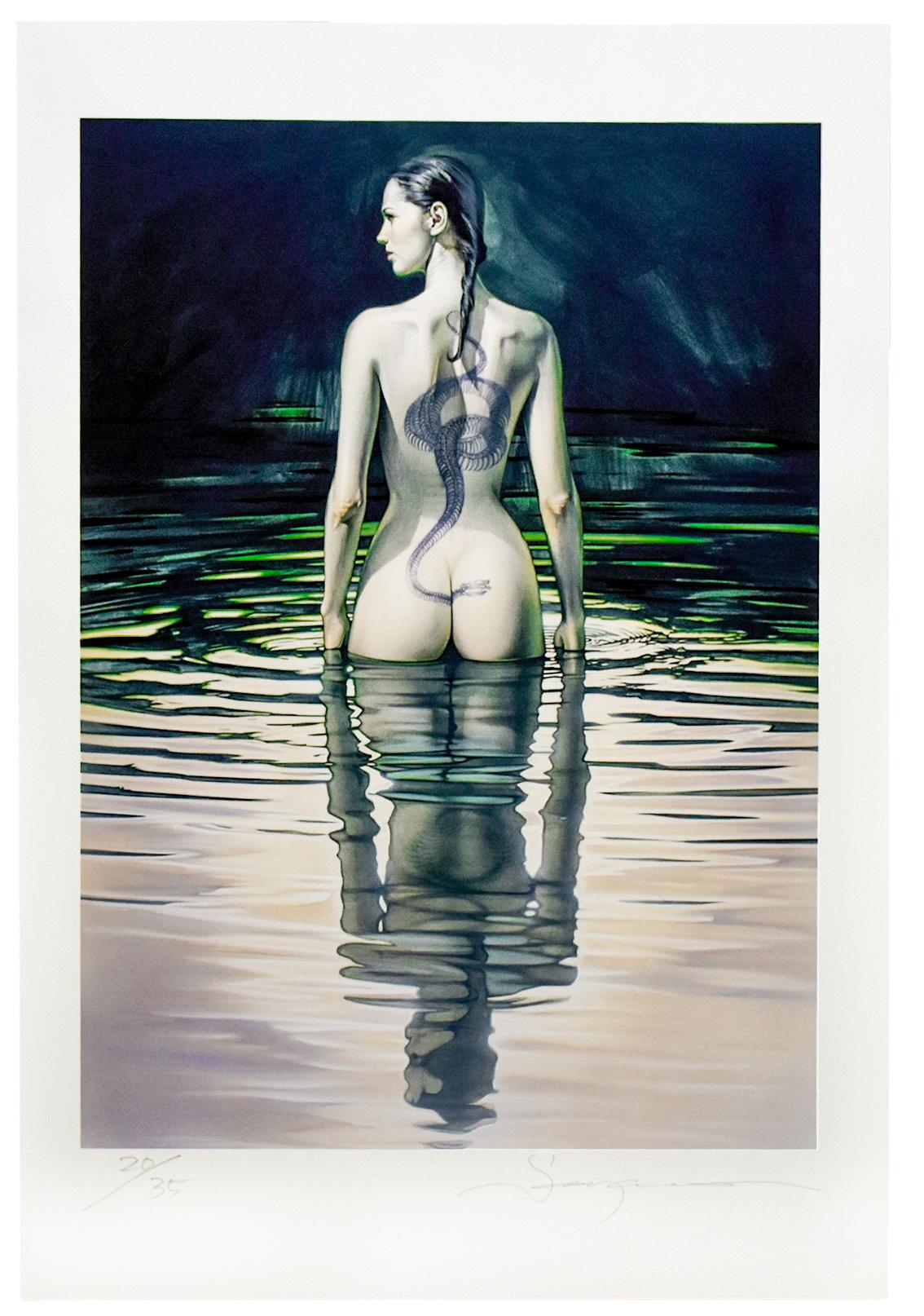 Untitled LED 24 (Femme avec tatouage de serpent)