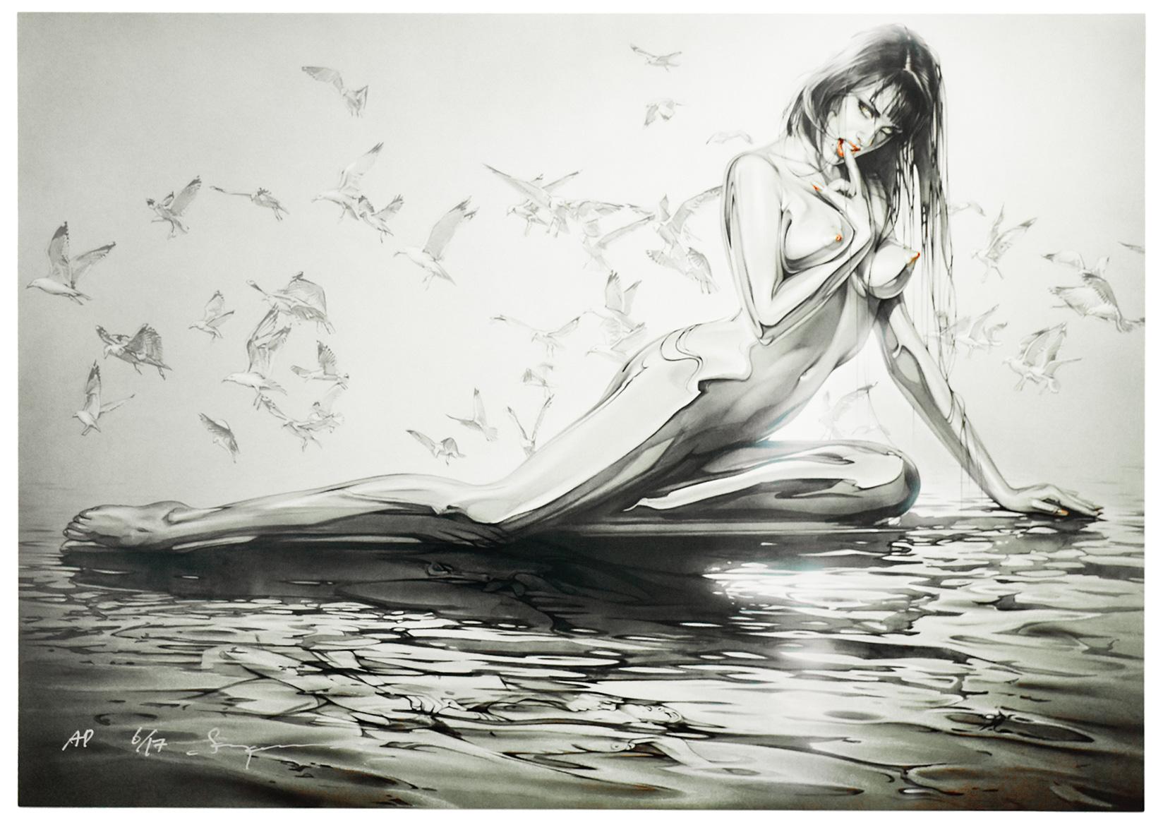 Untitled LED 40 (Artist Proof Woman in Water) - Print by  Hajime Sorayama