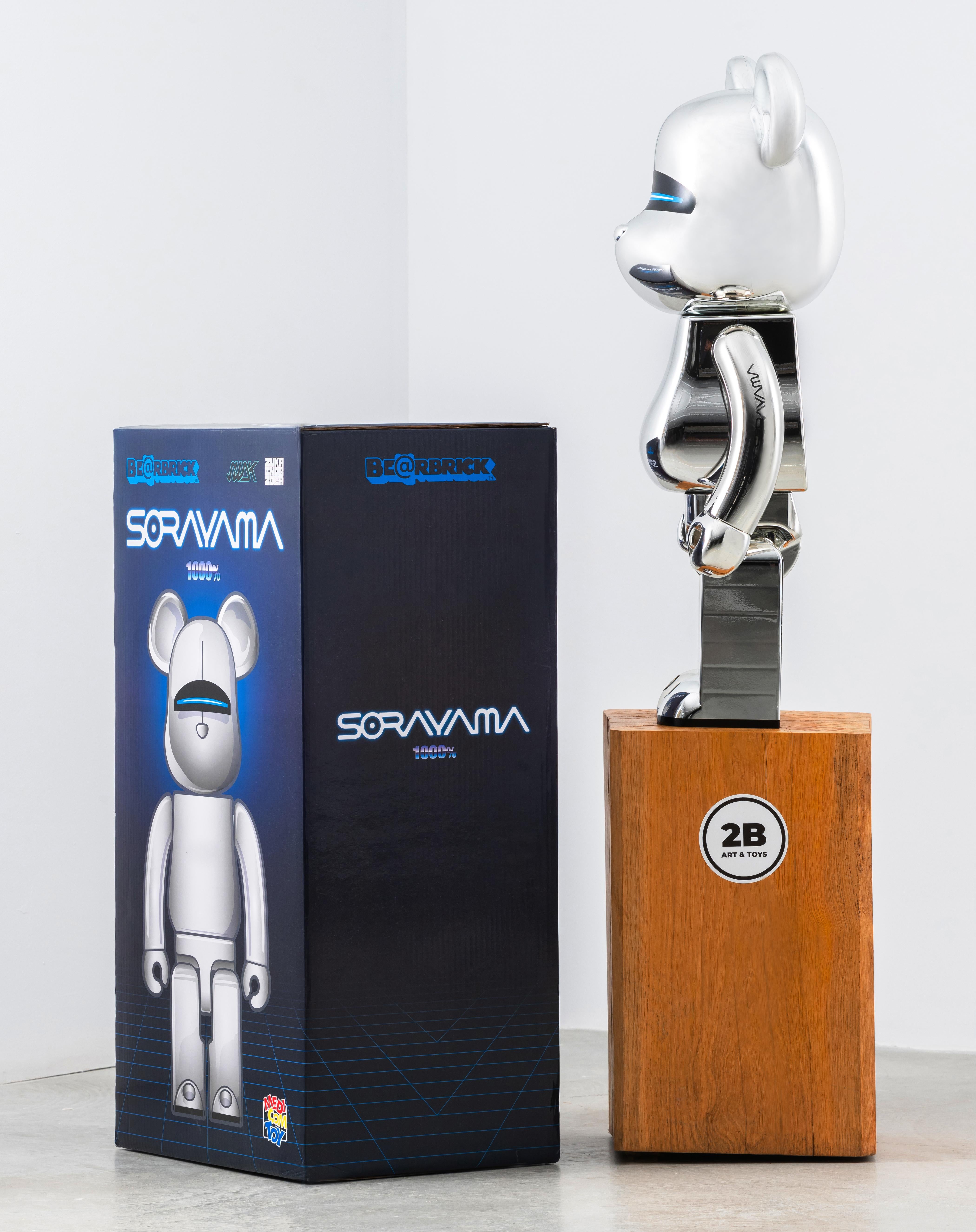 Bearbrick 1000% Sexy Robot silever by Sorayama  - Sculpture by Hajime Sorayama 