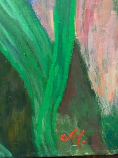 Nude Mermaid Under Sea, German Outsider Folk Art OIl Painting