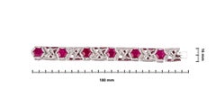 H.Ajoomal Bracelet with Hexagonal Cut Rubies & Diamonds, 18 Karat White Gold