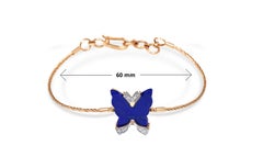 H.Ajoomal Butterfly Lapis Lazuli & Diamonds Cable Bracelet in Yellow Gold