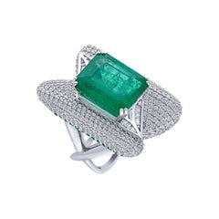 H.Ajoomal Emerald Cocktail Ring with Diamond
Baguette Sections
Emerald Pave H.Ajoomal Emerald Cocktail Ring with Diamond
Baguette Sections
Emerald Pave