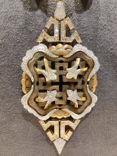 H.Ajoomal Necklace in Agar Wood Clasp & Beads with Diamonds & Champagne Pearls