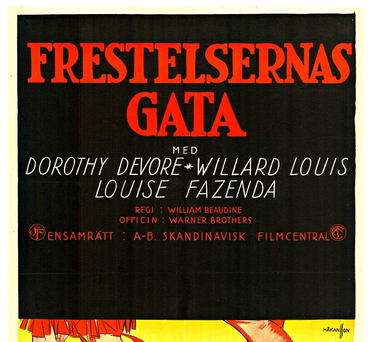 Poster cinematografico originale Frestelsernas Gata - Street of Temptations deco vintage - Print di Hakansson 