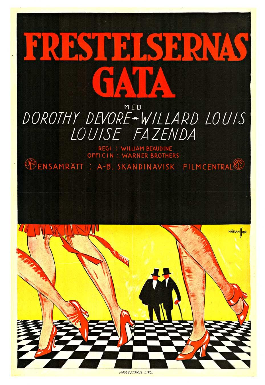Original Frestelsernas Gata - Calle de las Tentaciones deco cartel de cine vintage
