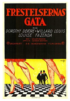 Original Frestelsernas Gata - Street of Temptations deco vintage movie poster