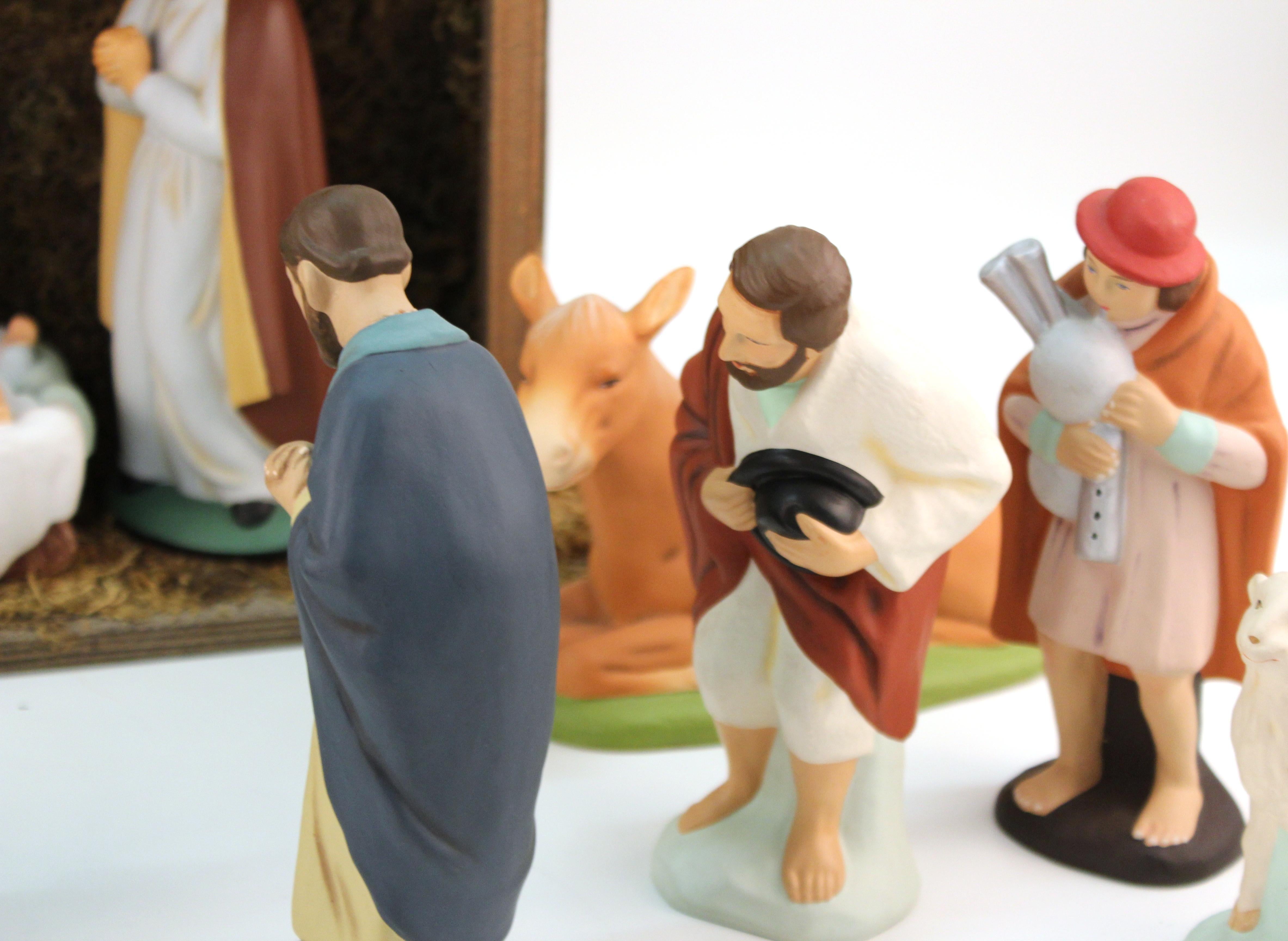 Hakata Wasaki Japanische Keramik-Figuren aus der Nativity-Szene (Moderne der Mitte des Jahrhunderts)