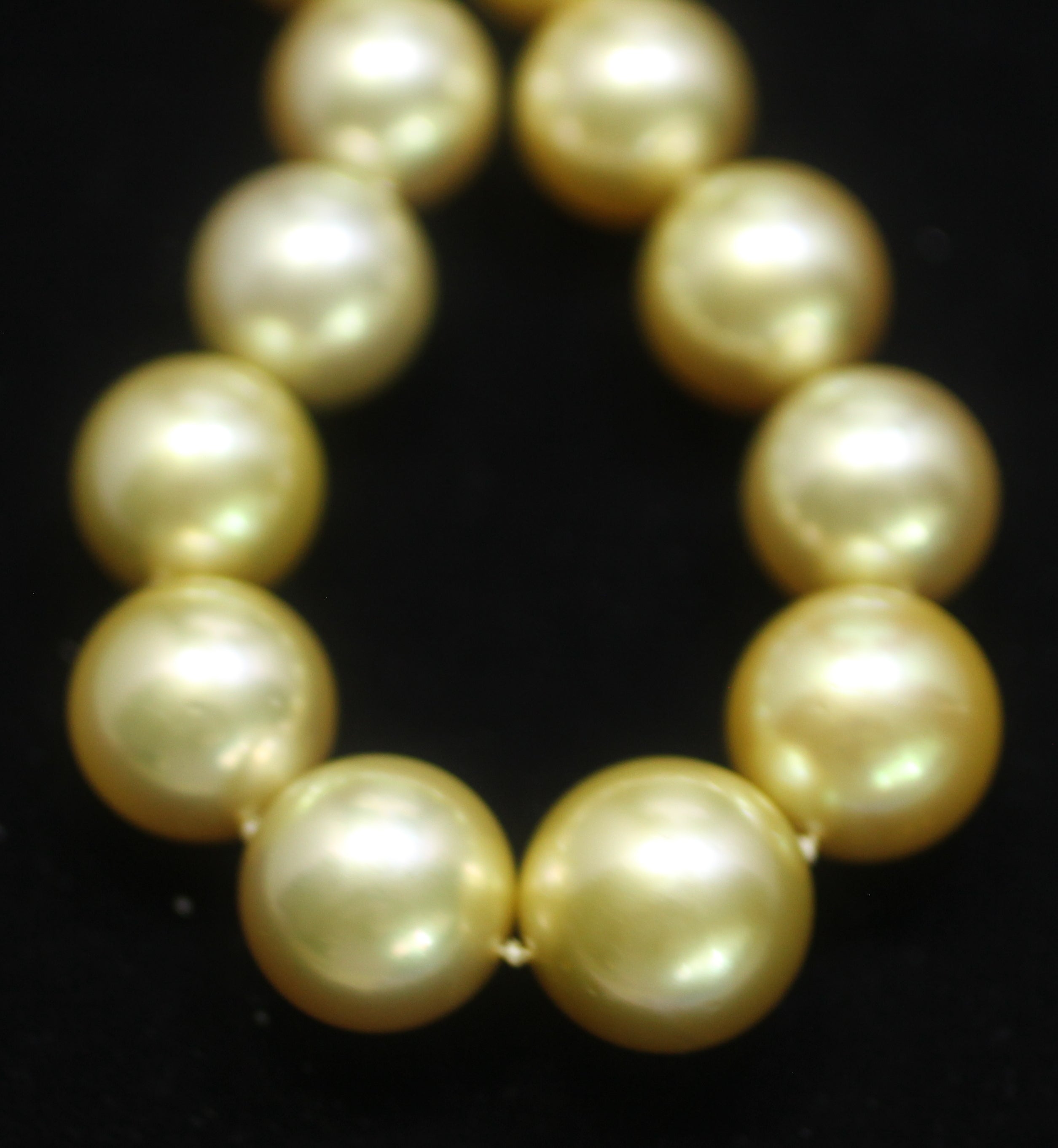 Hakimoto 16,8x13 mm Perla natural dorada del Mar del Sur 18K 1,75c Dia. Collar Contemporáneo en venta
