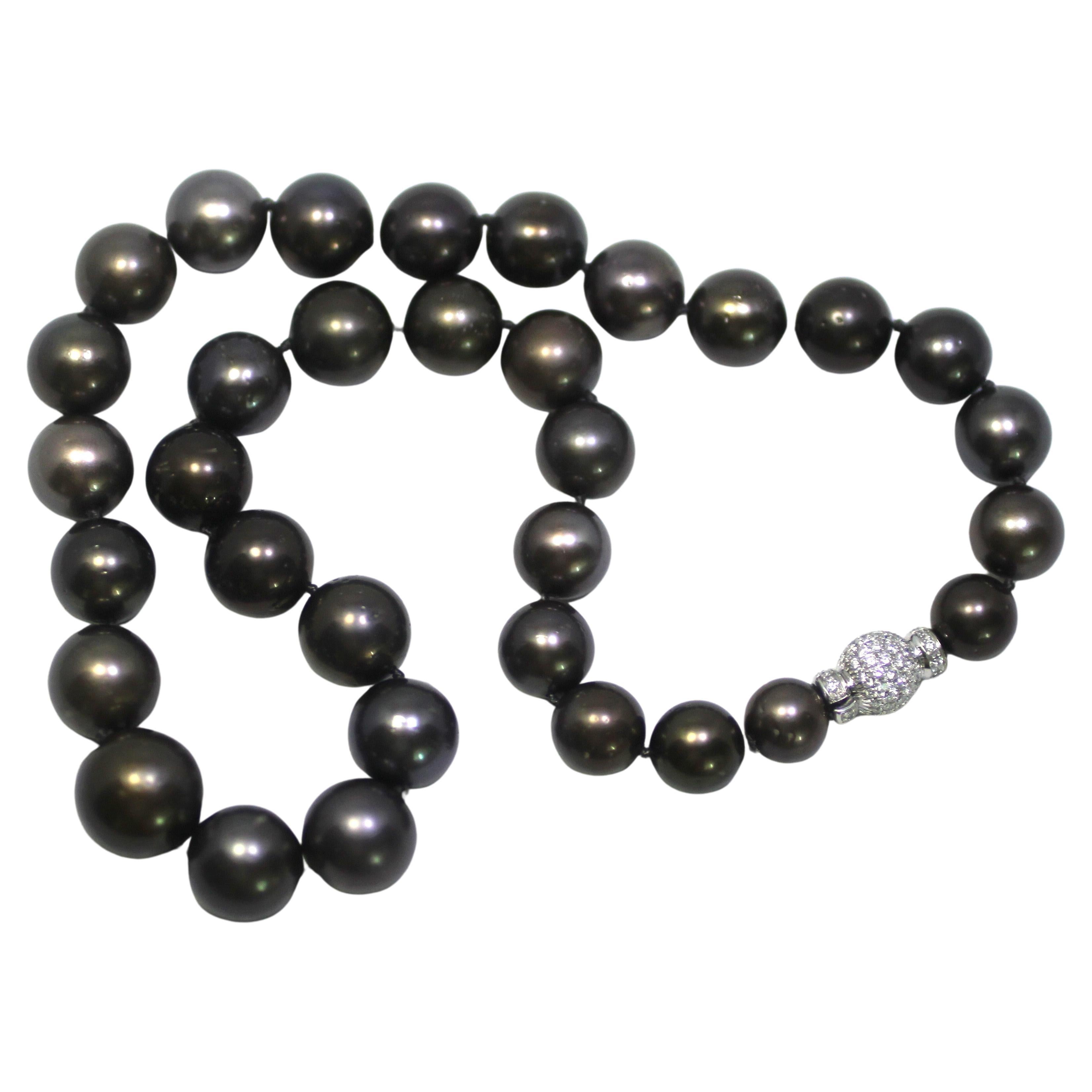 Hakimoto von Juwel des Ozeans 18K natürliche Farbe braun Tahitian Südsee Strand Halskette
18K Weißgold  mit 1 Karat Diamanten Spange
Gewicht (g): 96.3
Südsee-Zuchtperle 
Perlengröße: 10.1X15.5mm 
Form der Perle: Rund 
Gehäusefarbe: Natural