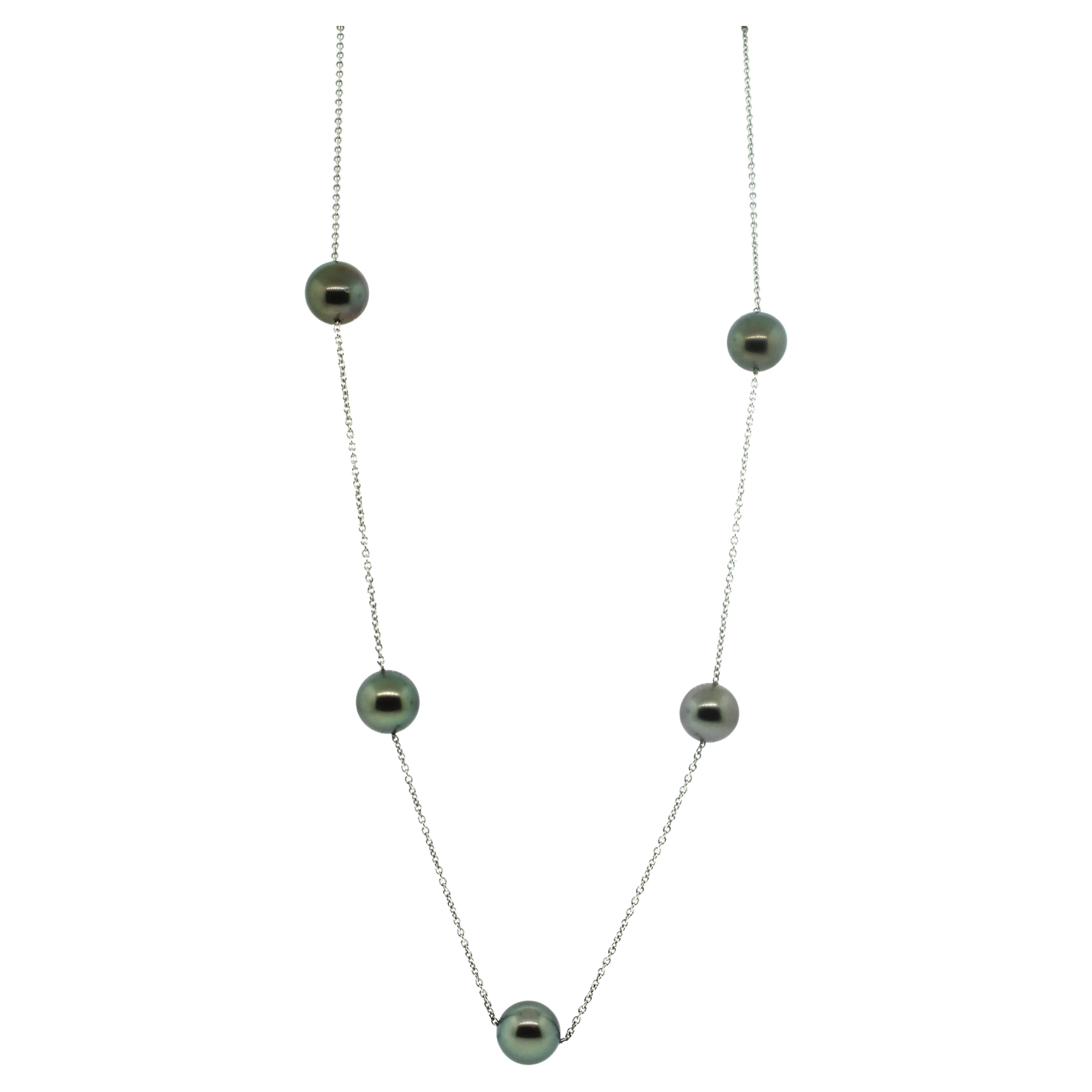 Hakimoto 18K Gold Tahitian South Sea Pearl Link Necklace For Sale