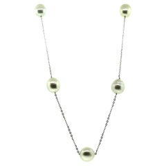 Hakimoto 18K Gold White South Sea Baroque Pearl Link Necklace