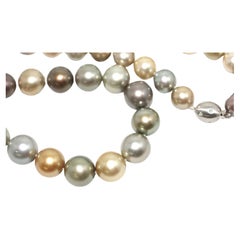 Hakimoto 36.5" Natural Fancy Color 13.8x11 mm South Sea Pearl Necklace