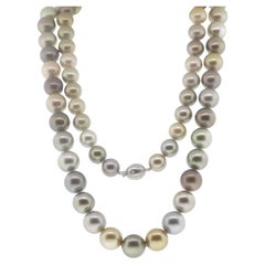 Hakimoto Collier de perles des mers du Sud de 13,8 x 11 mm de couleur naturelle et fantaisie de 36,5"