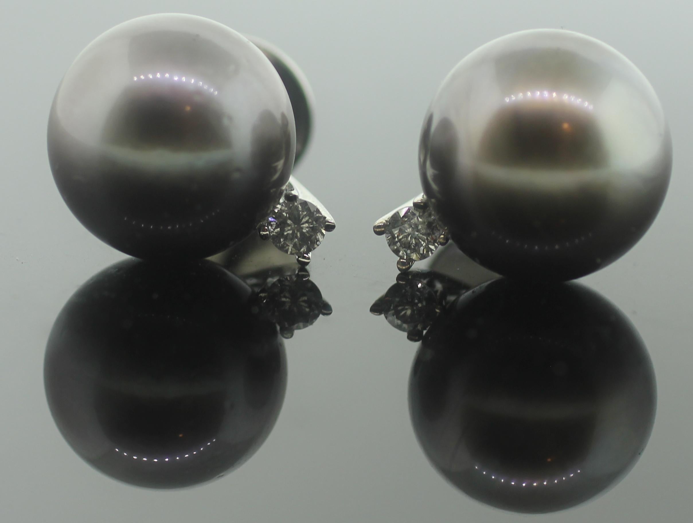 mens black pearl earrings