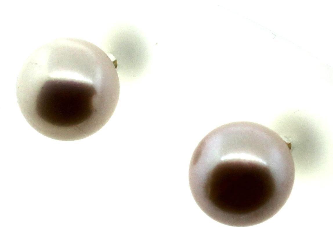 Hakimoto by Jewel of Ocean 18k Yellow Gold Stud Pearl Earrings In New Condition In New York, NY