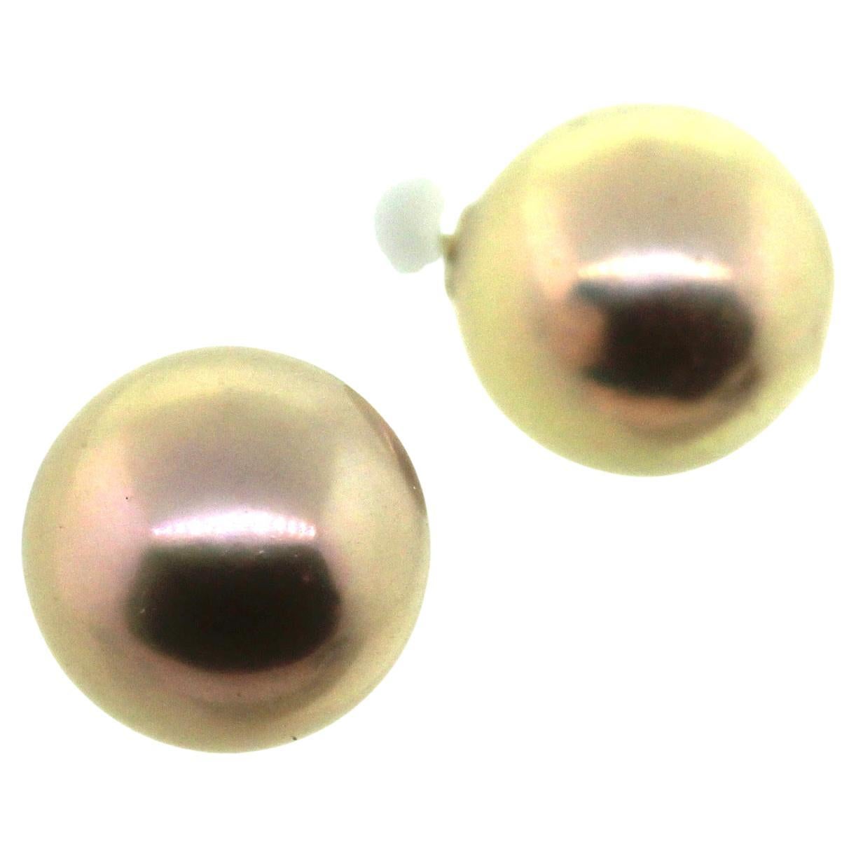 Hakimoto by Jewel of Ocean 18k Yellow Gold Stud Pearl Earrings