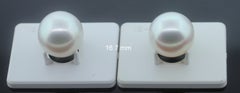 Hakimoto by Jewel Of Ocean Pair of 17 mmWhite Round Australian South Sea Pearl