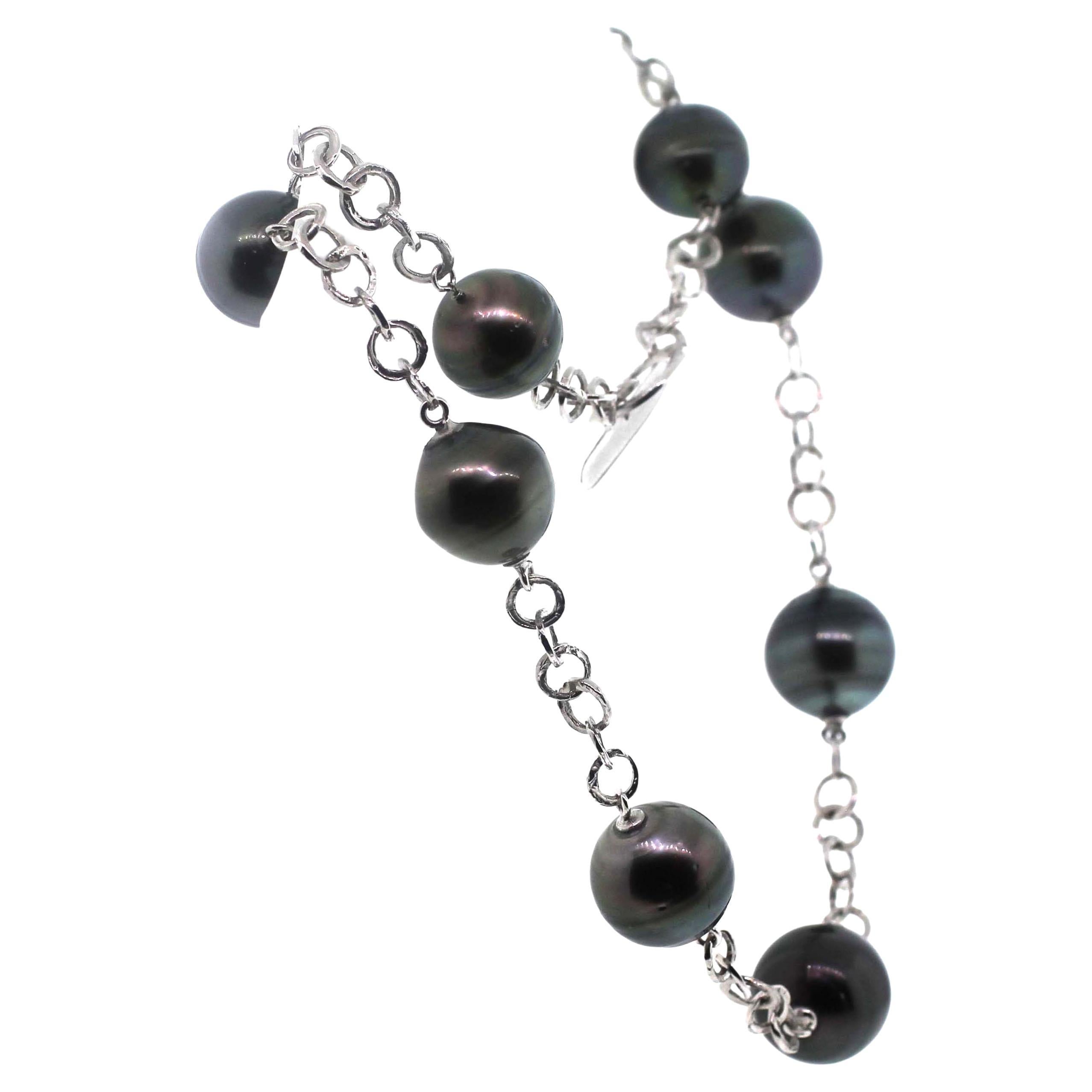black pearl station necklace