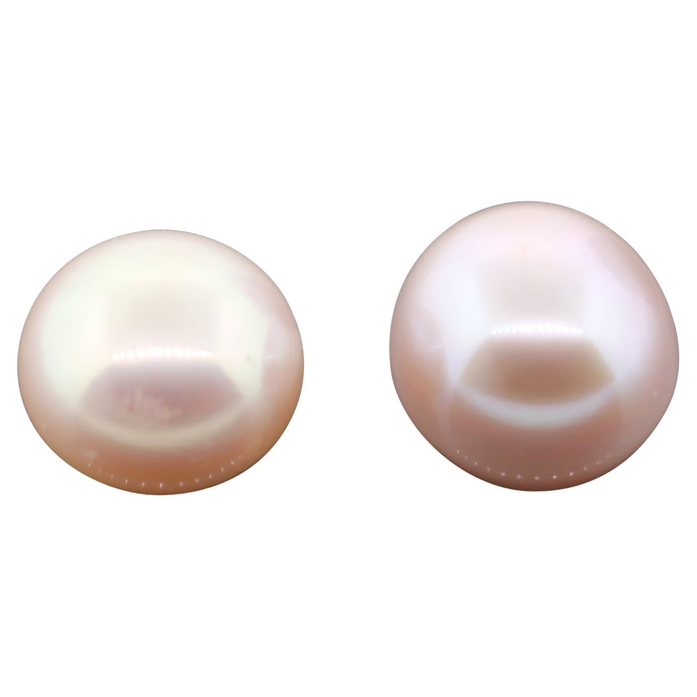 Hakimoto Coppia di perle coltivate a forma di bottiglia rosa da 14 mm