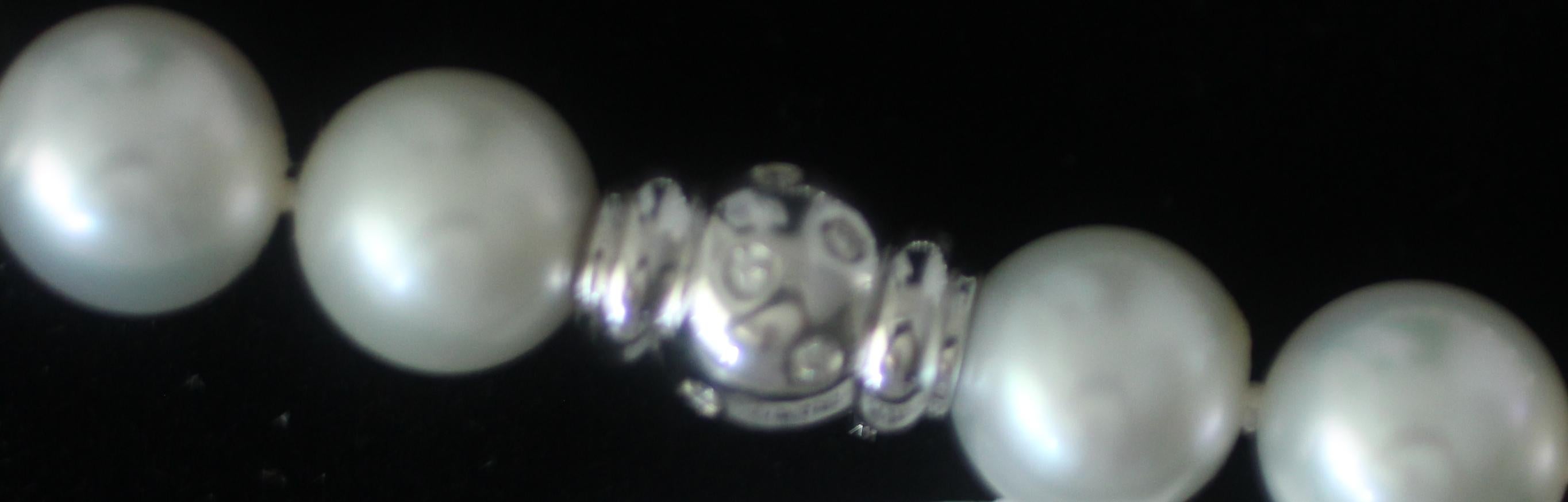 Hakimoto 13x11 mm rosaweiße Südseeperlenkette mit Diamantverschluss 18K (Perle) im Angebot