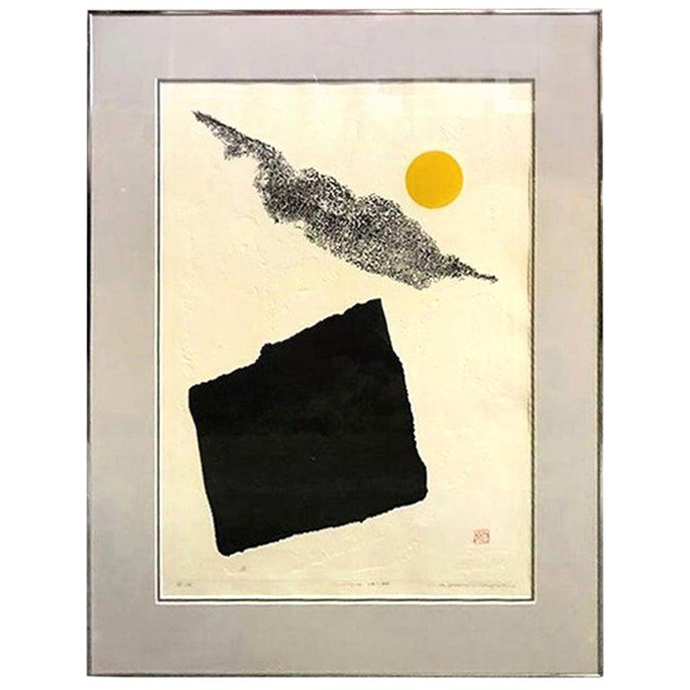 Haku Maki Large Embossed Limited Edition Japanese Woodblock Print Work 74-44